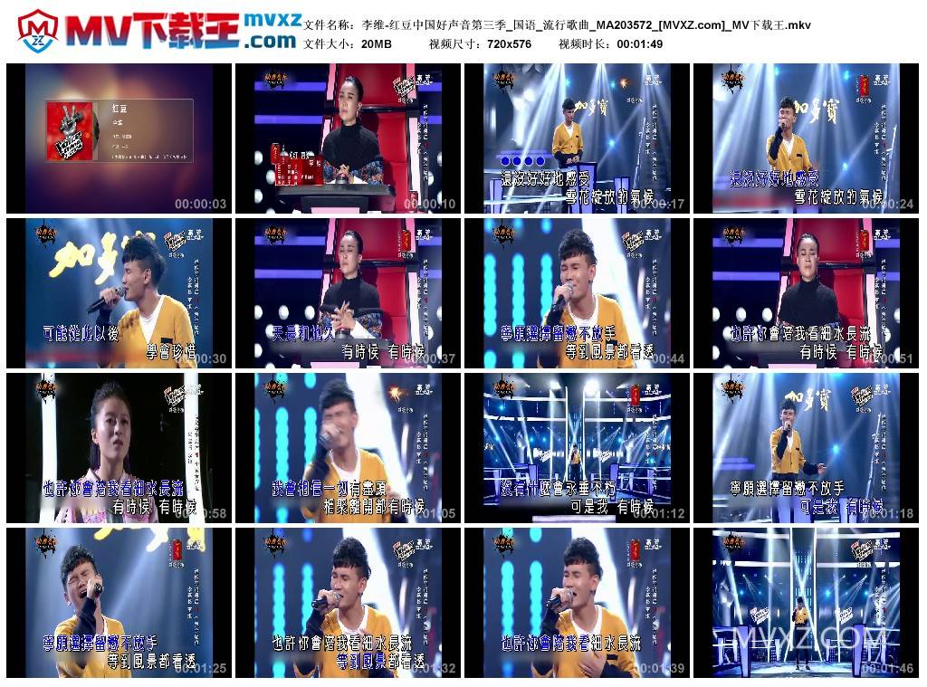 李维-红豆中国好声音第三季_国语_流行歌曲_MA203572